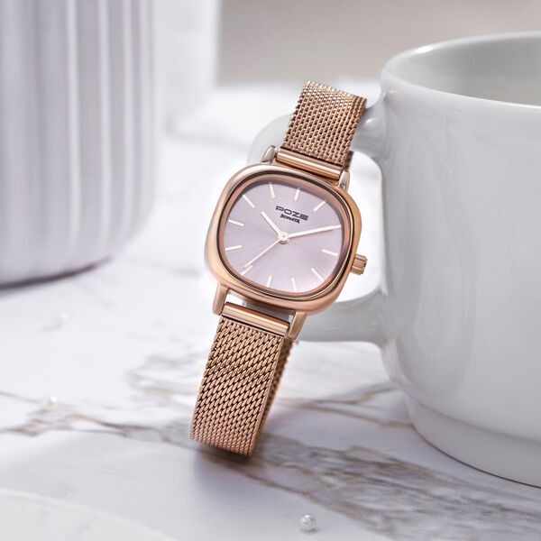 Sonata Poze Quartz Analog Pink Dial Mesh Strap Watch for Women - image number 0