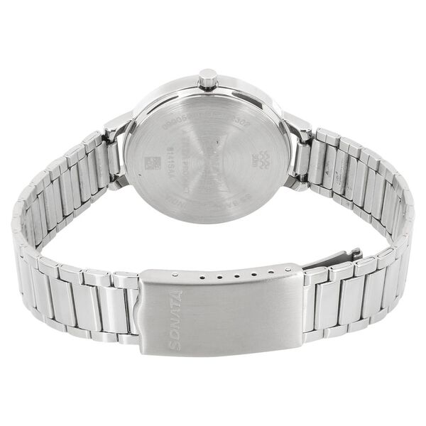 Sonata Steel Daisies Blue Dial Women Watch With Stainless Steel Strap - image number 3