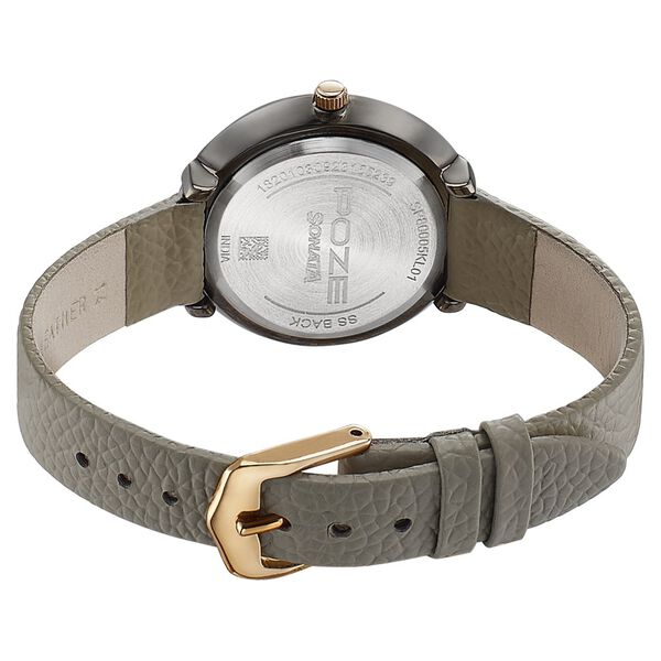Poze by Sonata Quartz Analog Grey Dial Leather Strap Watch for Women - image number 4