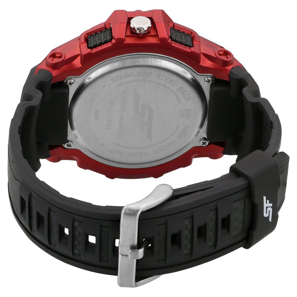 Buy Online SF Quartz Analog Digital Black Dial Plastic Strap Watch for Men 77027pp03 Sonata