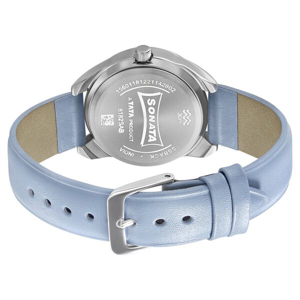 Sonata Women of Steel Blue Dial Leather Strap Watch for Women - image number 3