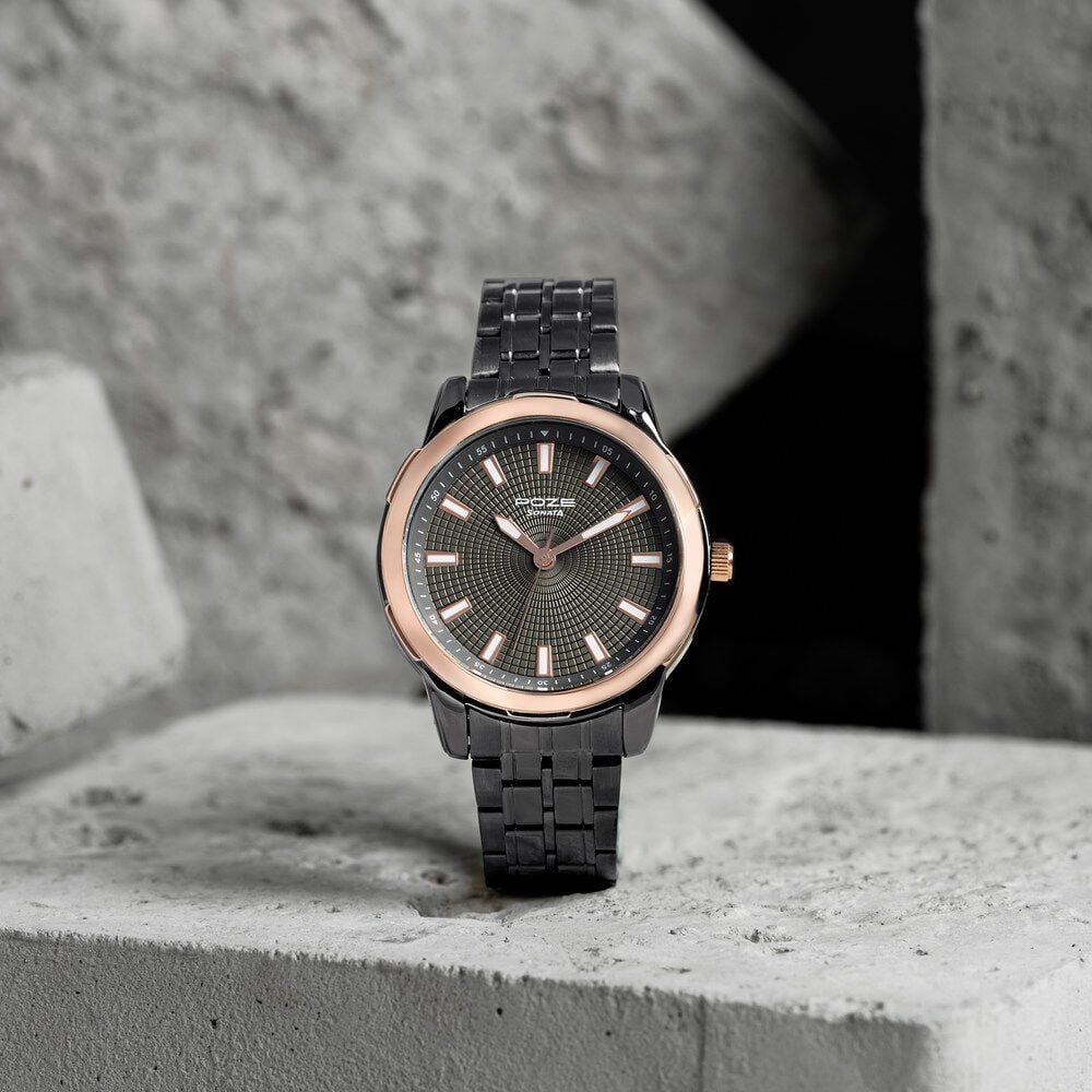 Sonata Poze Quartz Analog Grey Dial Grey Metal Strap Watch For Men-image-9