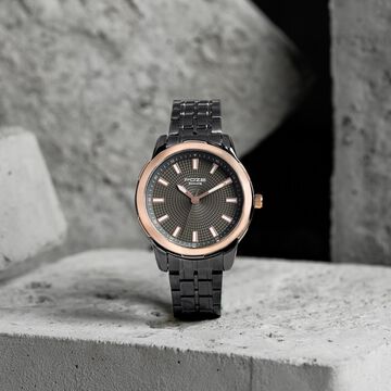 Sonata Poze Quartz Analog Grey Dial Grey Metal Strap Watch For Men