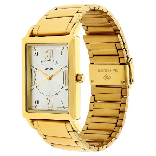 Sonata Quartz Analog Silver Dial Stainless Steel Strap Watch for Men - image number 1