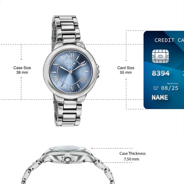 Poze By Sonata Quartz Analog Blue Dial Silver Metal Strap Watch For Women - image number 3