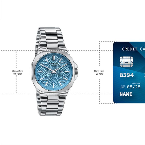 Sonata Poze Quartz Analog Blue Dial Silver Colour Stainless Steel Strap Watch For Men - image number 3