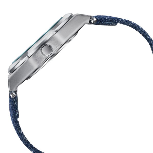 Poze Poze Quartz Analog Blue Dial Blue Denim Strap Watch For Men - image number 5