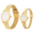 Sonata Quartz Analog with Date White Dial Metal Strap Watch for Couple - image number 2