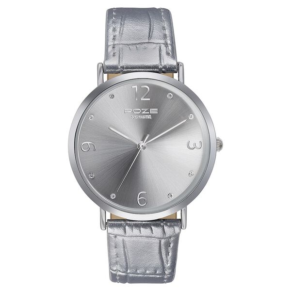Sonata Poze Quartz Analog Silver Dial Leather Strap Watch for Women - image number 1