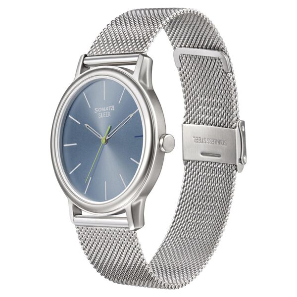 Sonata Quartz Analog Blue Dial Stainless Steel Strap Watch for Men - image number 1