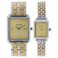 Sonata Quartz Analog with Day and Date Brown Dial Metal Strap Watch for Couple