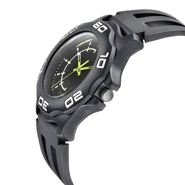 SF Quartz Analog Black Dial PU Strap Watch for Men - image number 2