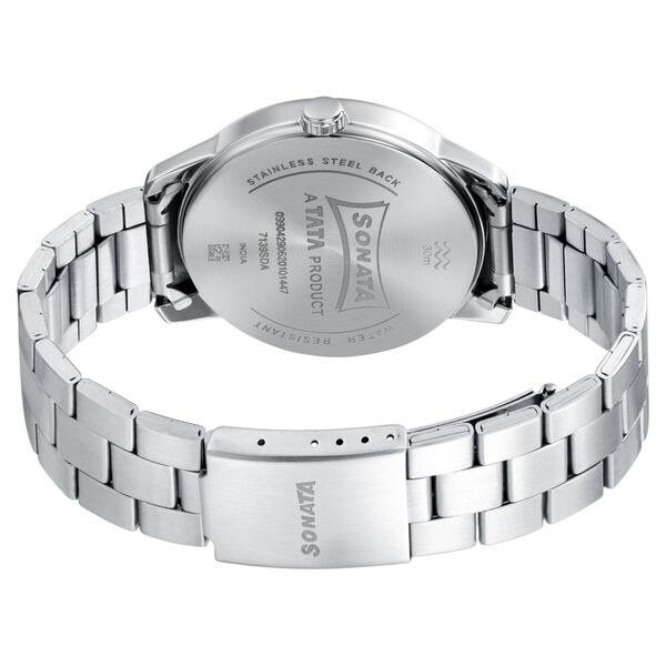 Sonata Quartz Analog Blue Dial Metal Strap Watch for Men - image number 3