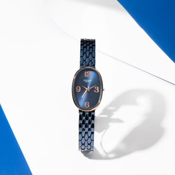 Sonata Poze Quartz Analog Blue Dial Metal Strap Watch For Women