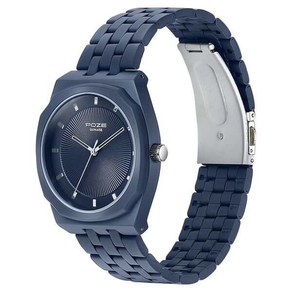 Sonata Poze Quartz Analog Blue Dial Blue Metal Strap Watch For Men - image number 4