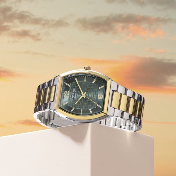 Poze By Sonata Quartz Analog Green Dial Two Toned Metal Strap Watch For Men - image number 0