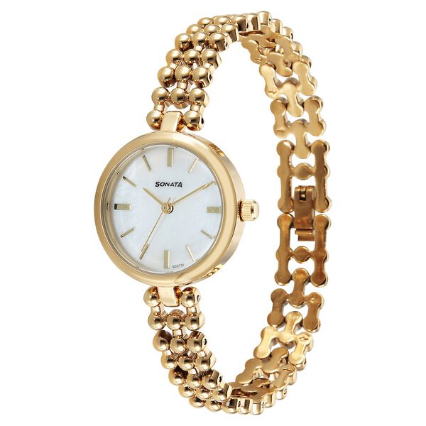 Sonata Festive Quartz Analog White Dial Metal Strap Watch For Women - image number 1