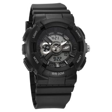 SF Unisex Classic Black Watch with Silver Accents - Timeless Elegance for Every Occasion