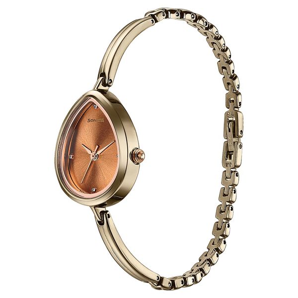 Sonata Colours of Earth Quartz Analog Brown Dial Metal Strap Watch For Women - image number 2