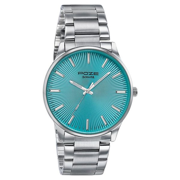 Sonata Poze Quartz Analog Blue Dial Metal Strap Watch For Men - image number 2