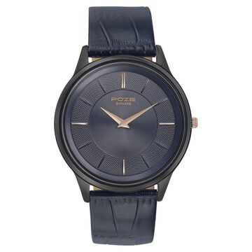 Poze by Sonata Quartz Analog Blue Dial Leather Strap Watch for Men