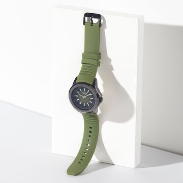 Sonata Poze Quartz Analog Green Dial Plastic Strap Watch For Men