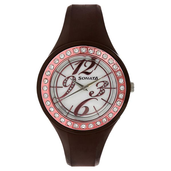 SF Quartz Analog White Dial Plastic Strap Watch for Women - image number 0