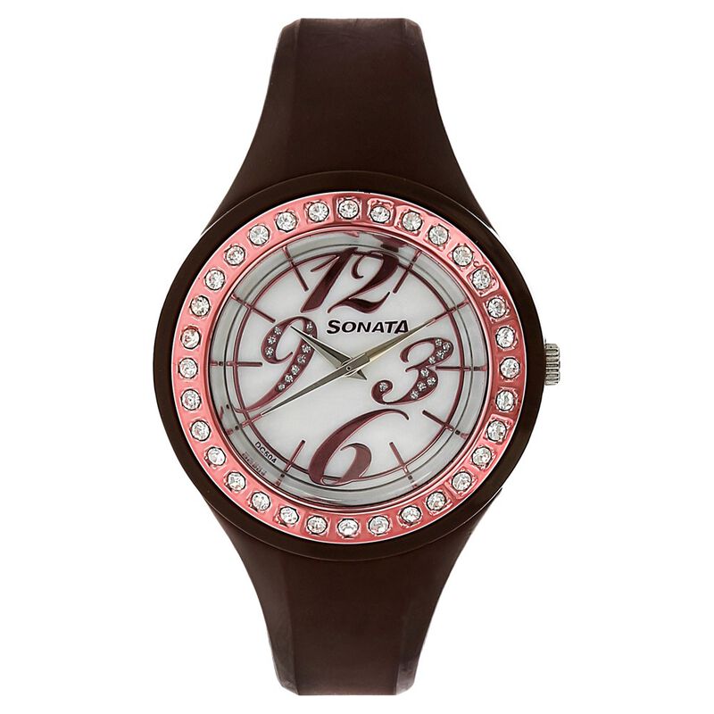 SF Quartz Analog White Dial Plastic Strap Watch for Women - image number 0