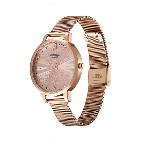 Poze by Sonata Quartz Analog Pink Dial Stainless Steel Strap Watch for Women - image number 2