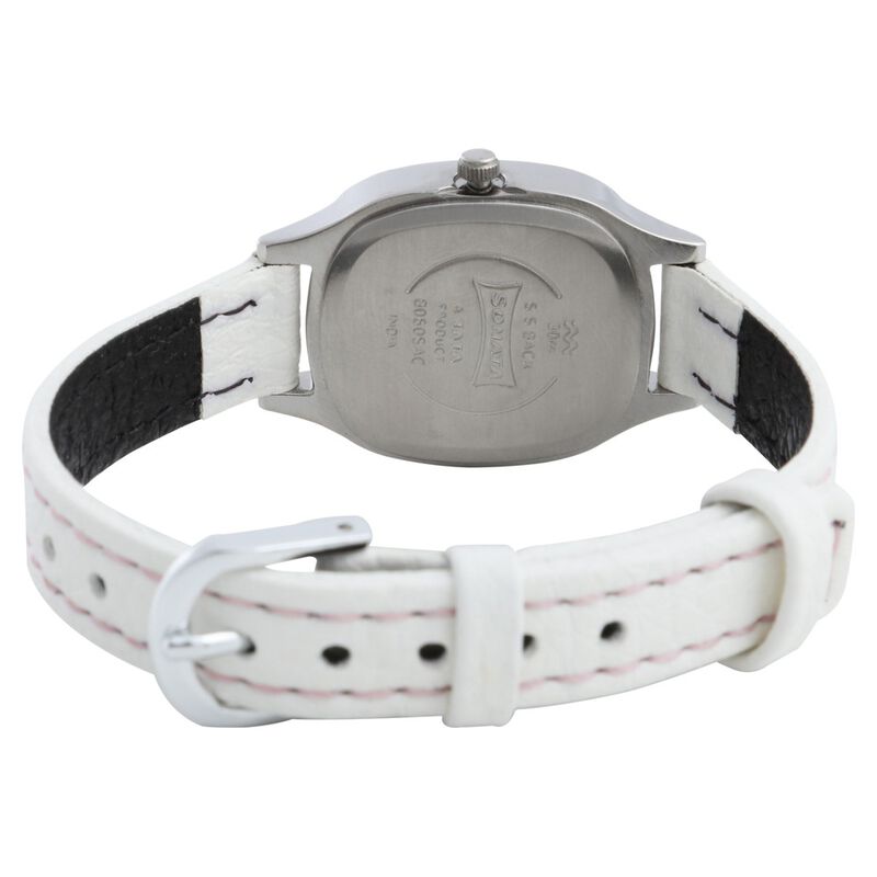 Sonata Quartz Analog White Dial Leather Strap Watch for Women - image number 3