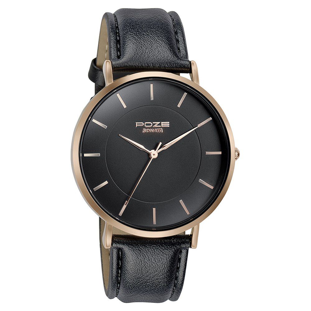 Sonata watches black top