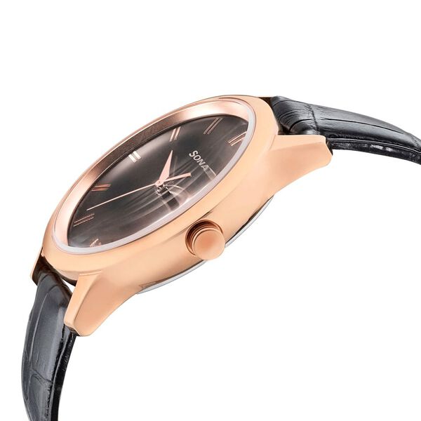 Sonata Quartz Analog Grey Dial Leather Strap Watch for Men - image number 2