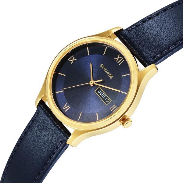 Sonata Quartz Analog with Day and Date Blue Dial Watch for Men - image number 2