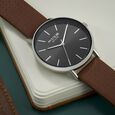 Sonata Poze Quartz Analog Brown Dial Leather Strap Watch for Men