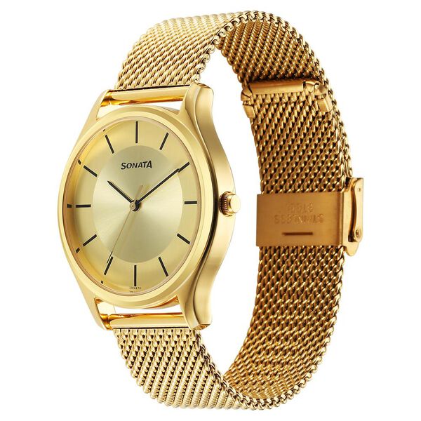 Sonata Quartz Analog Champagne Dial Watch for Men - image number 1