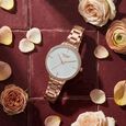 Poze By Sonata Quartz Analog White Dial Rose Gold Stainless Steel Strap Watch For Women - image number 0