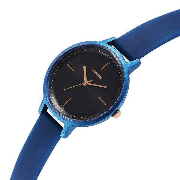 Sonata Splash Quartz Analog Black Dial Plastic Strap Watch for Women - image number 1