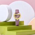 Poze By Sonata Quartz Analog Purple Dial Purple PU Leather Strap Watch For Women - image number 0