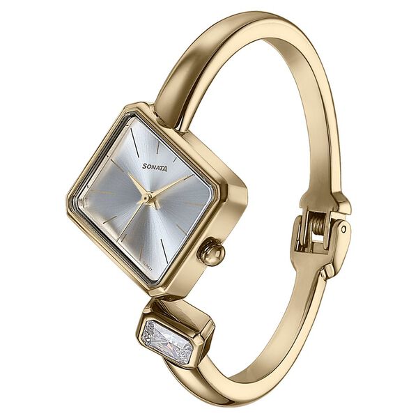 Sonata Wedding Edit Quartz Analog Champagne Dial Metal Strap Watch For Women - image number 3