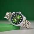 Sonata Poze Quartz Analog Green Dial Silver Color Metal Strap Watch For Men - image number 0
