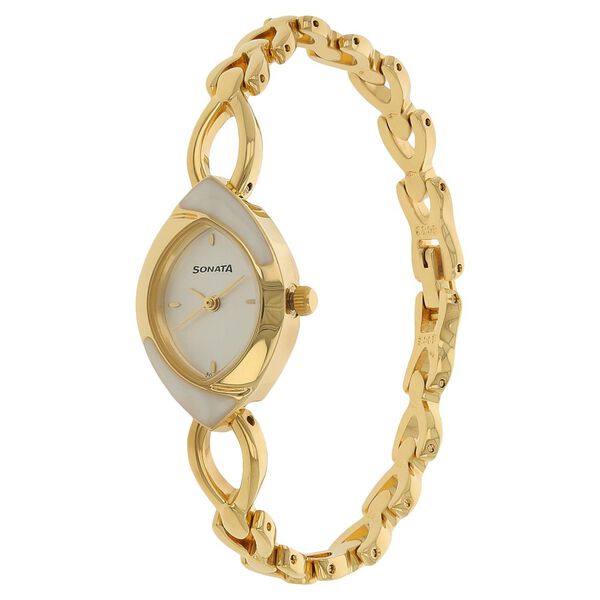 Sonata Quartz Analog White Dial Metal Strap Watch for Women - image number 1