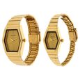 Sonata Quartz Analog Golden Dial Stainless Steel Strap Watch for Couple - image number 1