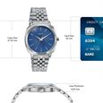Sonata Vector Blue Textured Dial Silver-Tone Bracelet Watch for Men - image number 3