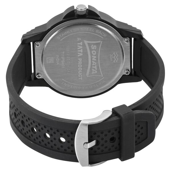 Sonata Quartz Analog Black Dial Plastic Strap Watch for Men - image number 3