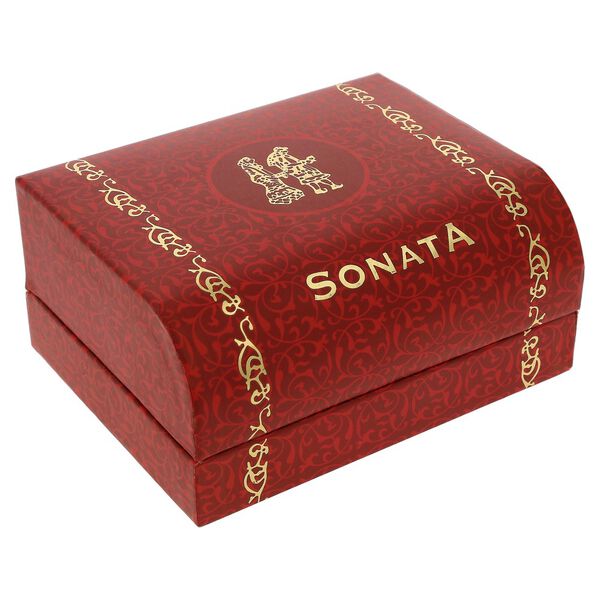 Sonata Quartz Analog Golden Dial Stainless Steel Strap Watch for Couple - image number 4
