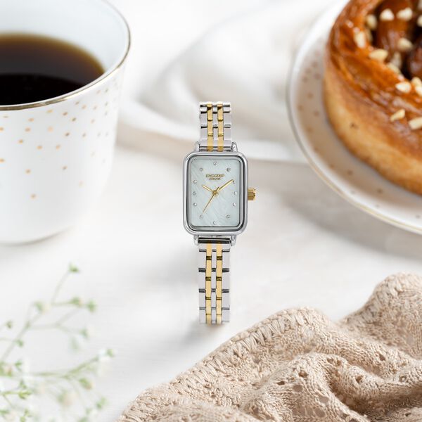 Sonata Poze Quartz Analog Mother of Pearl Dial Two Toned Metal Strap Watch For Women - image number 0