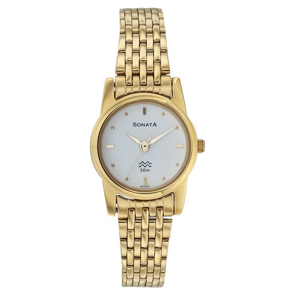 Sonata Quartz Analog White Dial Strap Watch for Women - image number 0