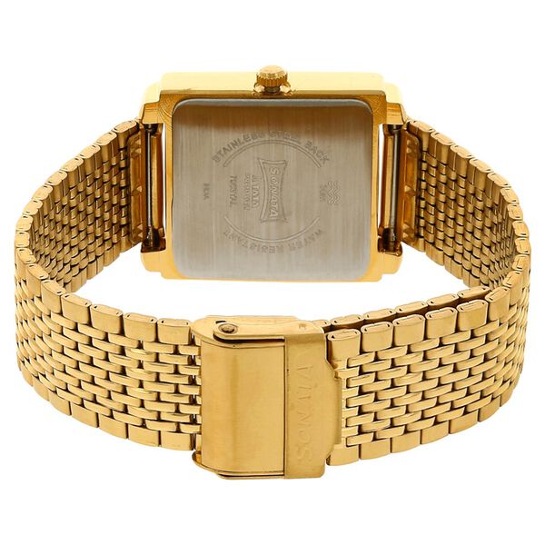 Sonata Quartz Analog with Day and Date Champagne Dial Stainless Steel Strap Watch for Men - image number 3