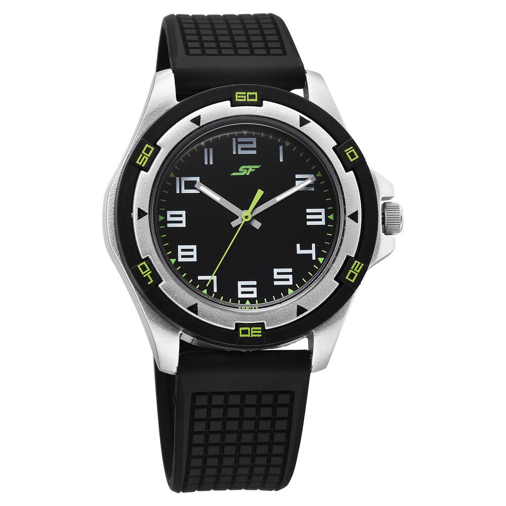 SF Sporty Analogs Quartz Analog Black Dial Black Plastic Strap Watch For Men-image-34