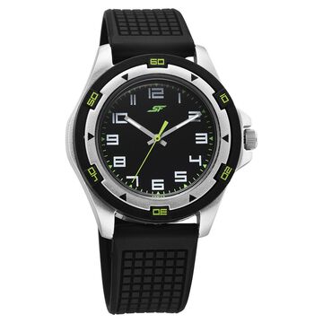 SF Sporty Analogs Quartz Analog Black Dial Black Plastic Strap Watch For Men